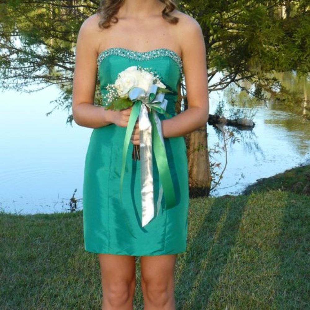 Gorgeous green dress with beading!